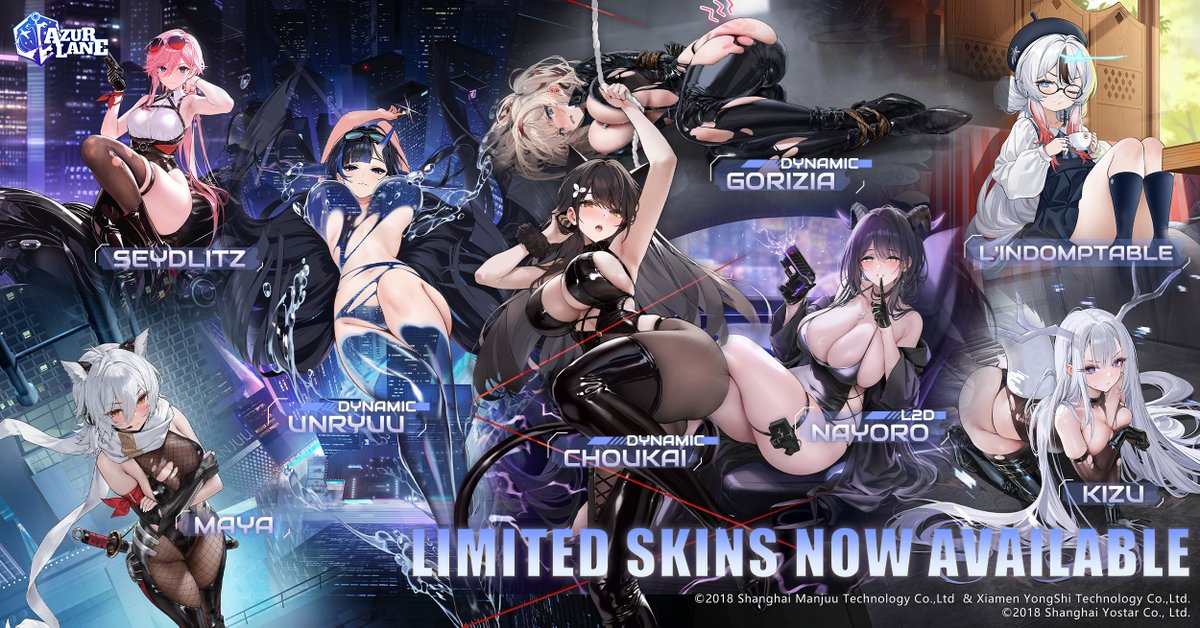AzurLane_EN's tweet photo. Dear Commander,

Shipgirls are changing into their Special Exercise outfits. Limited skins shown below will be available for a limited-time between 3/26 - 4/8, 11:59 P.M. (UTC-7).

#AzurLane #Yostar https://t.co/l6i1RqRDbA
