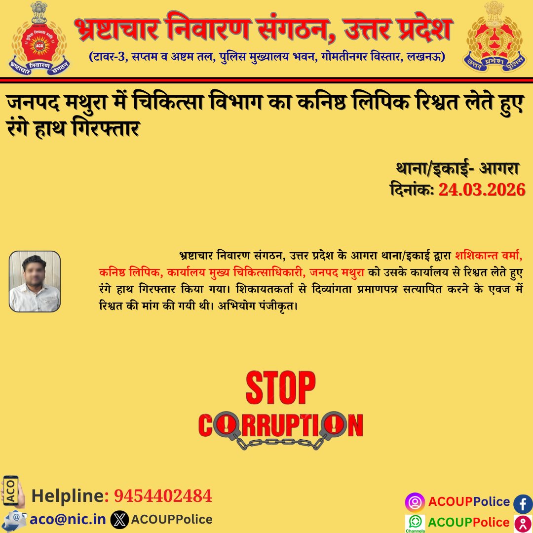 Anti Corruption Organisation, UP. tweet media