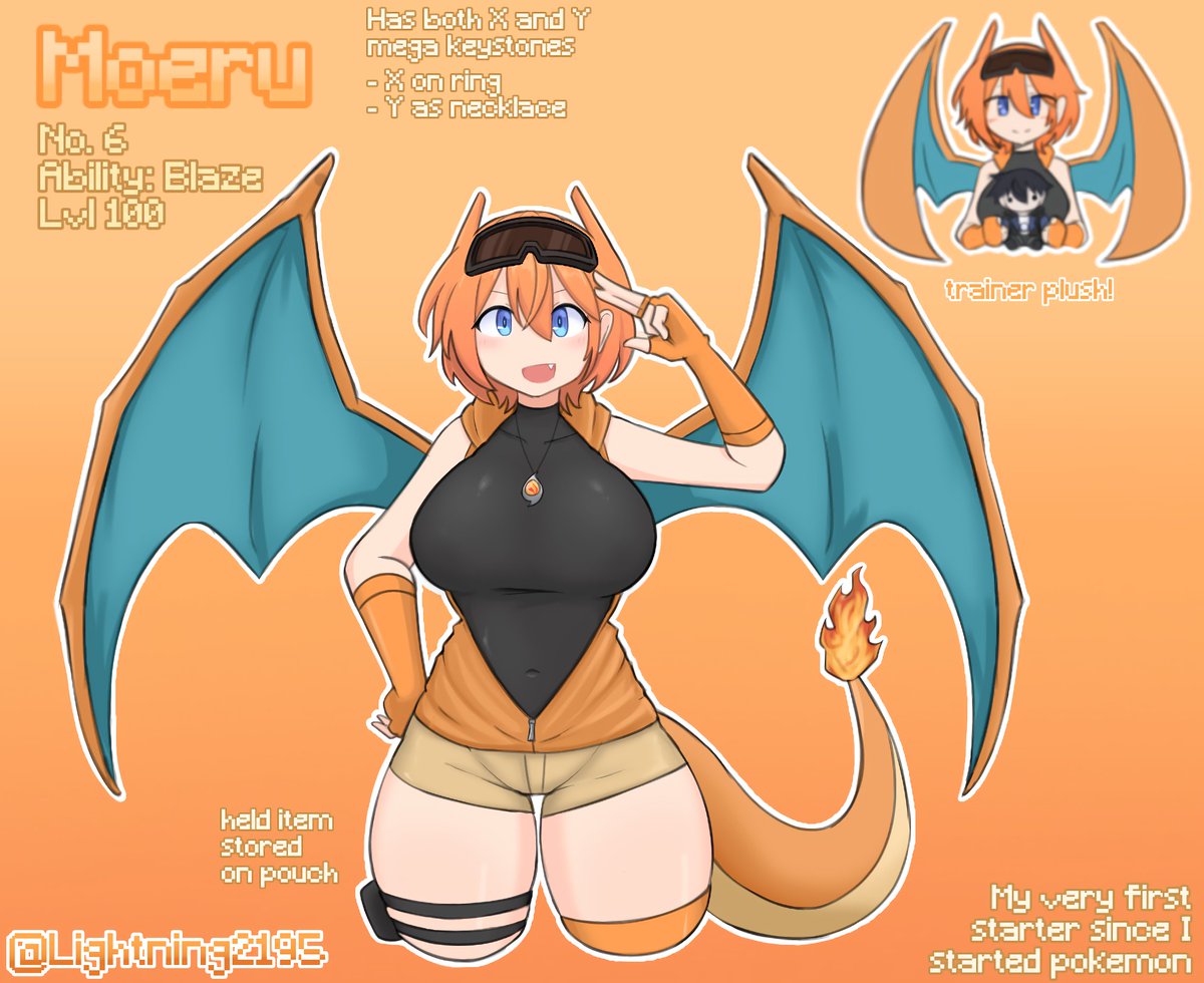 Moeru
(Charizard Gijinka)

My first time playing pokemon was the official Pokemon Brick Bronze years ago before it was removed.