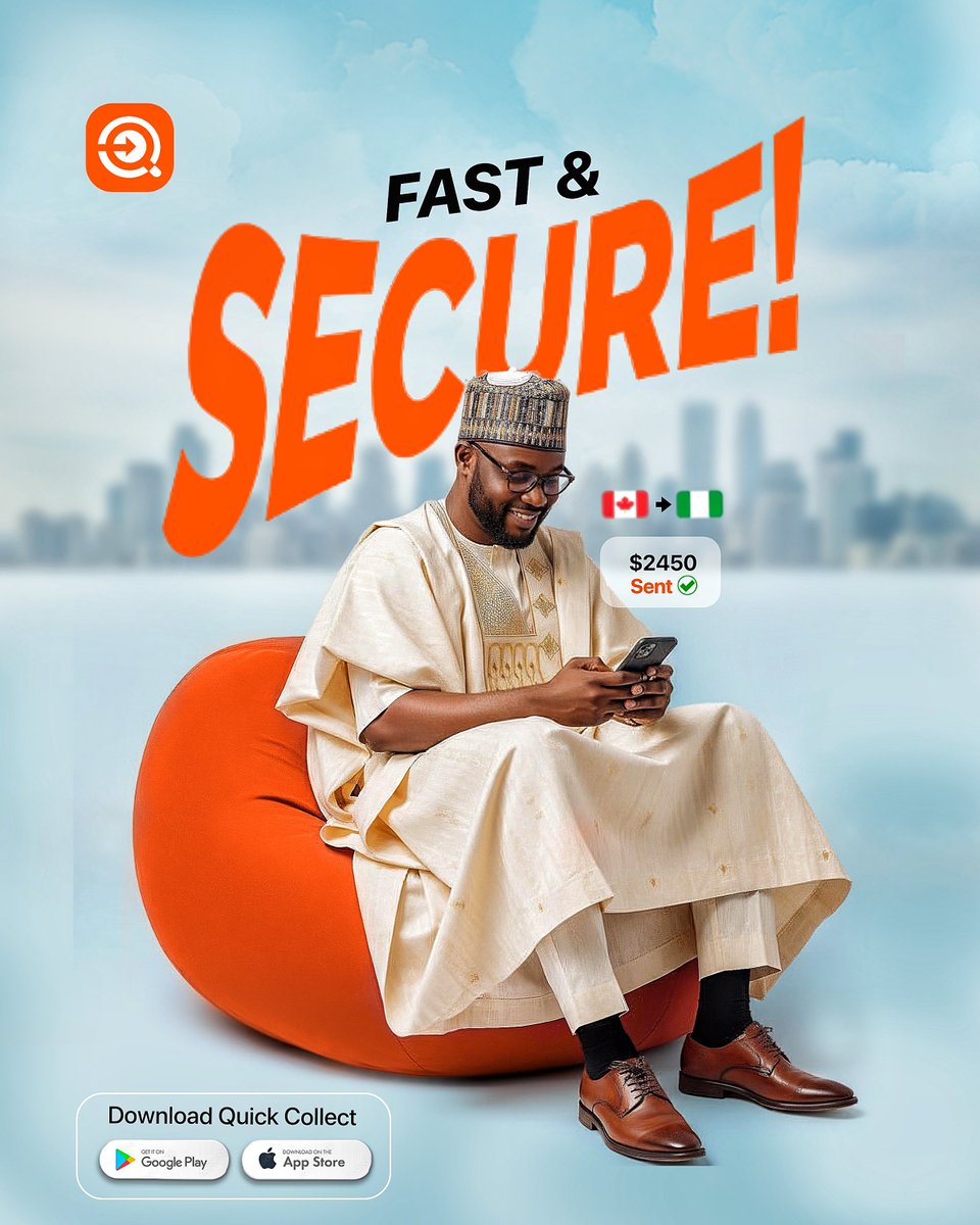 quickcollects's tweet photo. Fast. Secure. Reliable🧡
Send money from Canada to Nigeria and back with ease 
.

#quickcollect #zerofee #canadamoneytransfer #paredãobbb https://t.co/yauKu5ZFEN