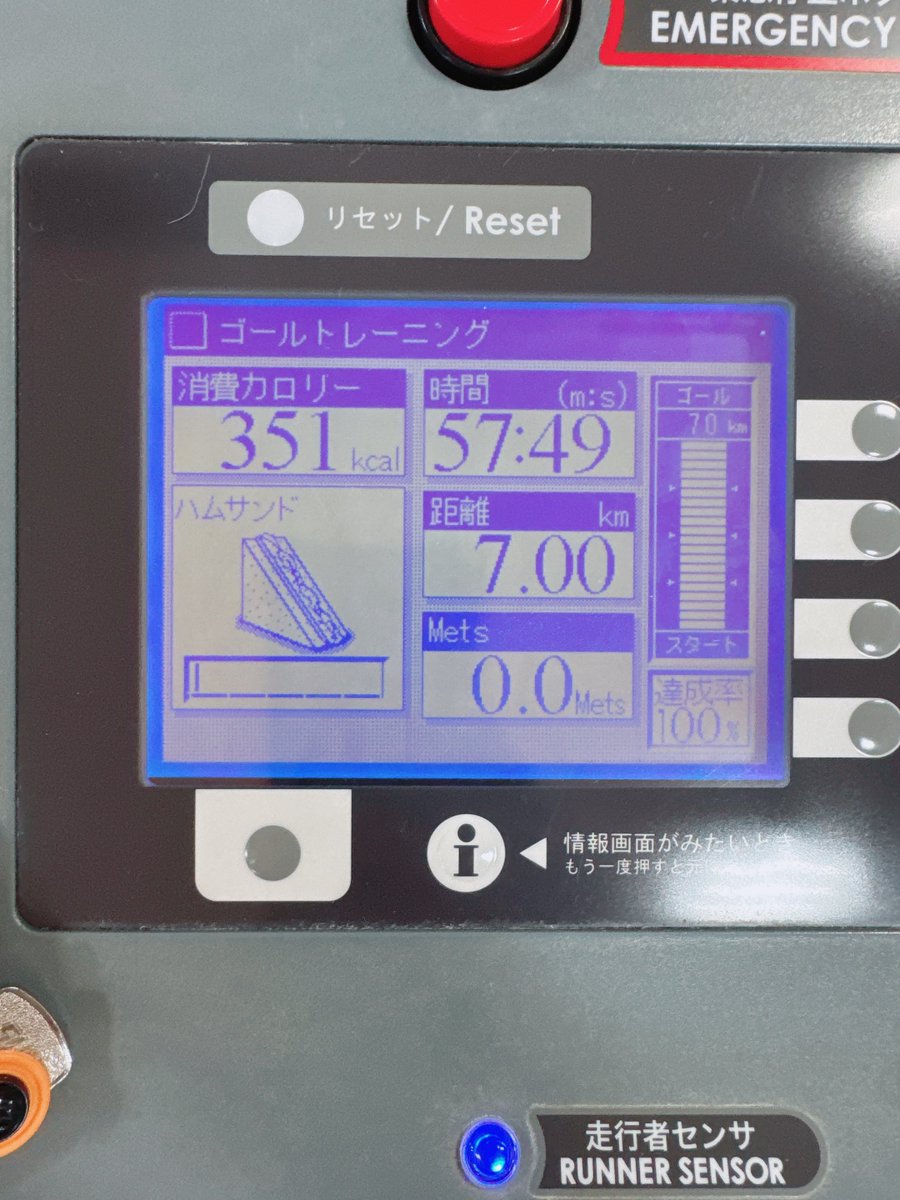 外は☔️なので 久しぶりのジム！ 7キロ走ってきました！ 3.0の傾斜