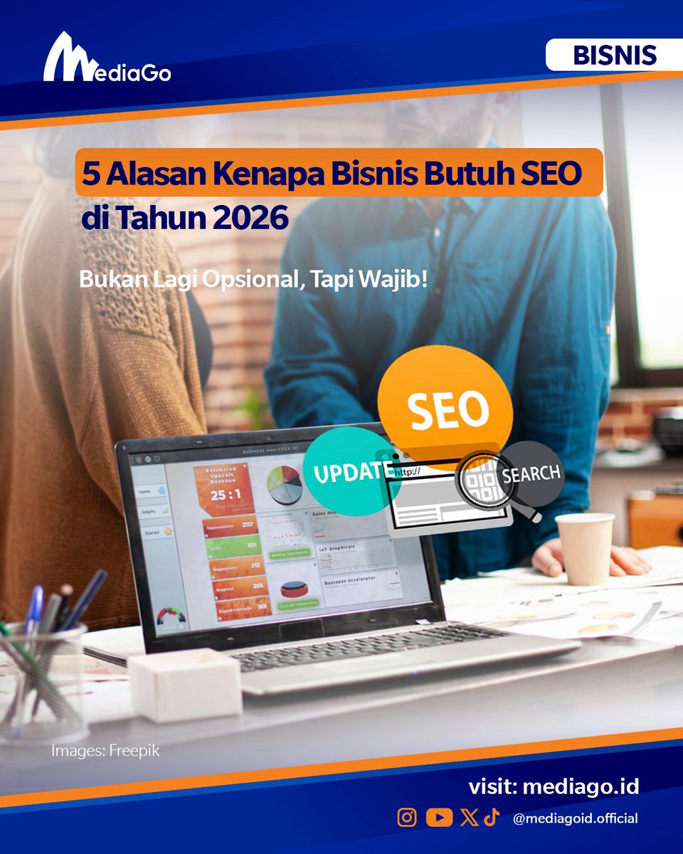 mediagoid's tweet photo. Masih ragu pakai SEO untuk bisnis? Di 2026, SEO bukan lagi pilihan, tapi kebutuhan.

Ini 5 alasan kenapa bisnis harus punya fondasi SEO yang kuat! Cek di 👇

https://t.co/uwArBBCgSC

#seo
#digitalmarketing
#bisnisonline
#marketingstrategy
#seotips
#bisnis2026
#growthmarketing https://t.co/q2AliNzjQr