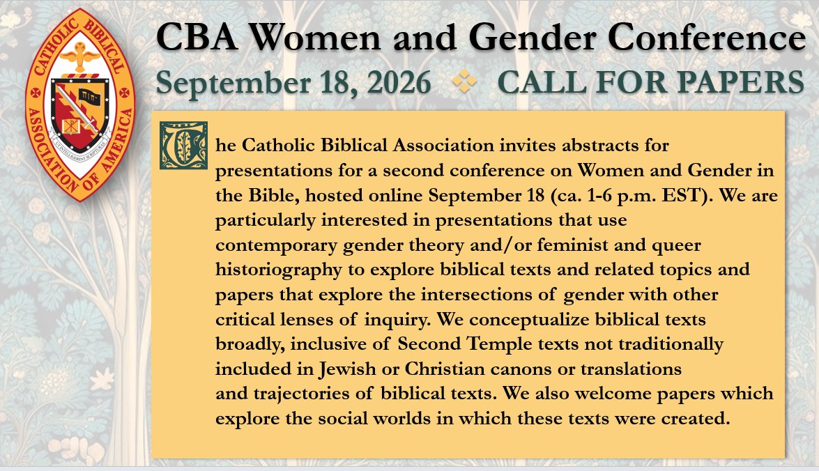 The Catholic Biblical Association of America (CBA) tweet media