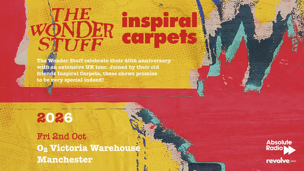 O2VicWarehouse's tweet image. The Wonder Stuff celebrate their 40th anniversary w/ their friends @inspiralsband Fri 2 Oct at #O2VictoriaWarehouseManchester in what promises to be a very special show!

Priority tickets available now via: amg-venues.com/OWNj50Yyv83