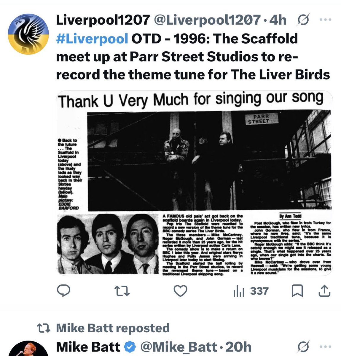 _MikeMcCartney_'s tweet image. Not only did we re-record the #LiverBirds theme toon, but we had the timerity to ask #Echo&amp;amp;TheBunnymen to back us!