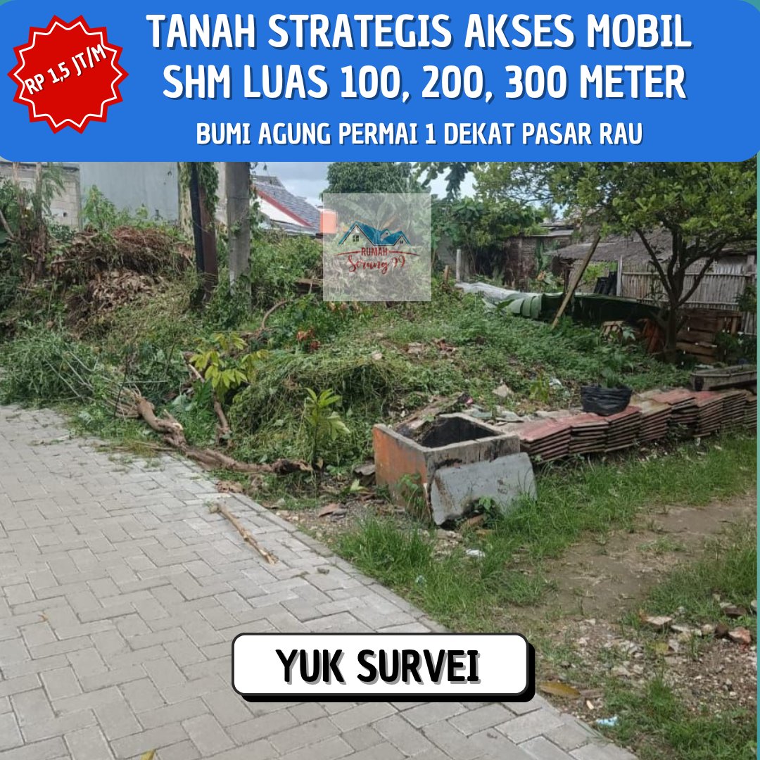firjars99's tweet photo. Tanah 250 m², 200 m², Dan 150 m²

di Bumi Agung Permai 1 Dekat Pasar Rau Kota Serang

Harga murah meriah hanya Rp 1,5 jt/m sdh trmsk biaya pecah dan balik nama.

Yuk segera survei dan amankan jangan sampai kehabisan

WA utk survei
087774807963 https://t.co/Pcz7PrSHld