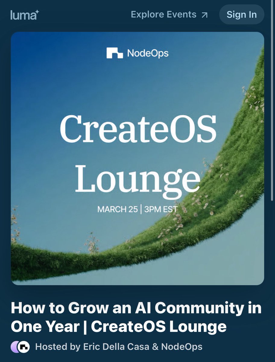 GM gang, so you probably missed yesterday if you depend on me for these updates on CreateOS lounge, my bad.

But today, you shouldn’t miss, if anything, it’s gotten more intimate.
Register here;
luma.com/ezuukpyv

See you there.
Don’t snooze.