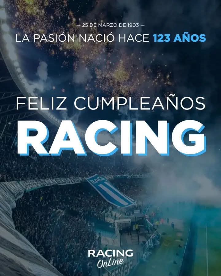ValeracingS22's tweet photo. Sobran las palabras cuándo el amor es infinito... Felices 123 años #Racing mi amor eterno 🥰💙🤍💙 https://t.co/0UqHxwsu6u