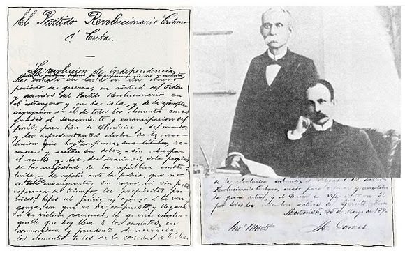 El 25 de marzo de 1895 Martí y Gómez firman el Manifiesto de Montecristi. #Cuba #LatirAvileño #SinPerderUnDía #LatiendoConFidel <a href="/JHGcasanova/">julio Heriberto Gómez Casanova</a>