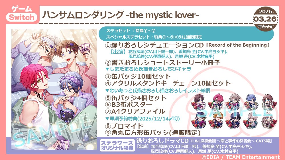 明日発売！／ 3/26発売予定Switch ハンサムロンダリング -the mystic