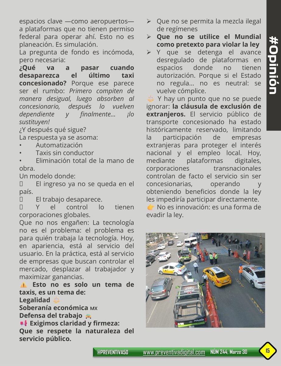 #Uber, plataformas… y un Estado ausente 🚖👀
Les dejo mi columna:
🚨 Del abandono del Estado al saqueo del transporte 🚨
Lectura obligada si quieren entender lo que viene rumbo al 2026…
📎 preventivadigital.com/ediciones-ante…⁠�