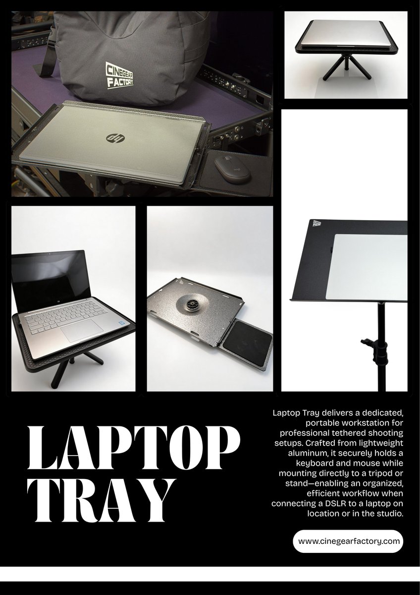 cinegearfactory's tweet image. some 𝗟𝗮𝗽𝘁𝗼𝗽 𝗧𝗿𝗮𝘆s...

#LaptopTray #studioequipment #laptopcamera