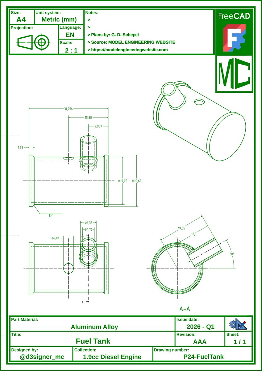 d3signer_mc's tweet image. Fuel Tank [1.9cc Diesel Engine]

Modeled and detailed in FreeCAD.

#FreeCAD #TechnicalDrawing #3DModeling #Drawing #Practice #MadeWithFreeCAD #FromFreeCADtotheRealWorld #3DModel #3DPrint #OpenSource #3D #CAD #Fusion360 #Solidworks #Blender