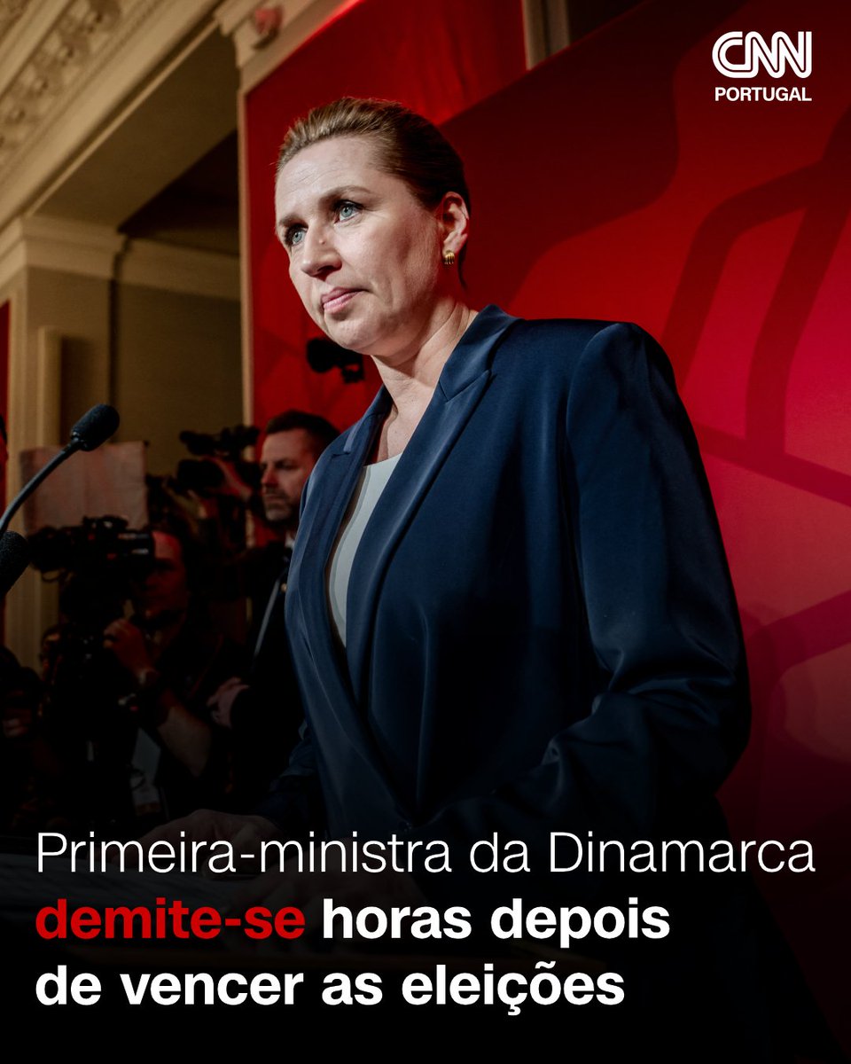 cnnportugal's tweet image. A primeira-ministra da Dinamarca, Mette Frederiksen, apresentou a demissão do governo ao rei, depois de o partido que lidera ter vencido as eleições legislativas por uma curta margem.

#dinamarca #eleicoes #mettefrederiksen #demissao