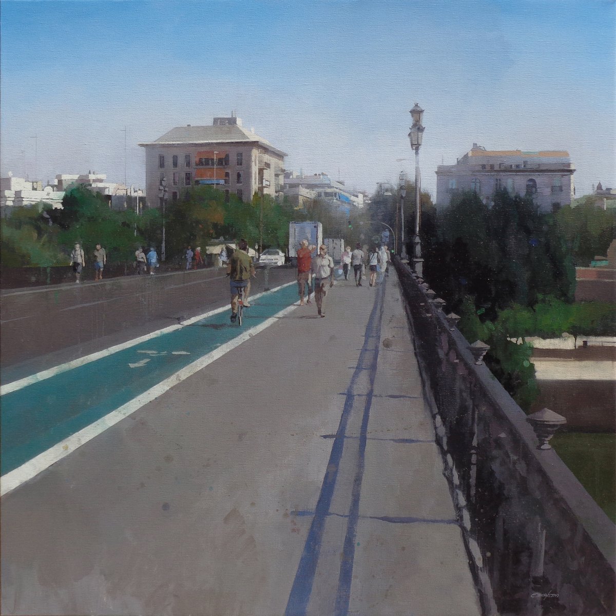 𝐋𝐮𝐠𝐚𝐫𝐞𝐬 𝐝𝐞 𝐩𝐚𝐬𝐨 𝐪𝐮𝐞 𝐩𝐞𝐫𝐦𝐚𝐧𝐞𝐜𝐞𝐧.
El paisaje también se construye: ciudad, tránsito, memoria.

🖼️ "Paisaje y memoria. Tres décadas de Pintura" 
📍 Museo de Alcalá de Guadaíra