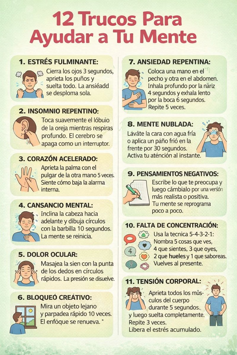 AtlanticoDulce's tweet photo. 12 trucos para ayudar a tu mente. https://t.co/stf8gMDDsR