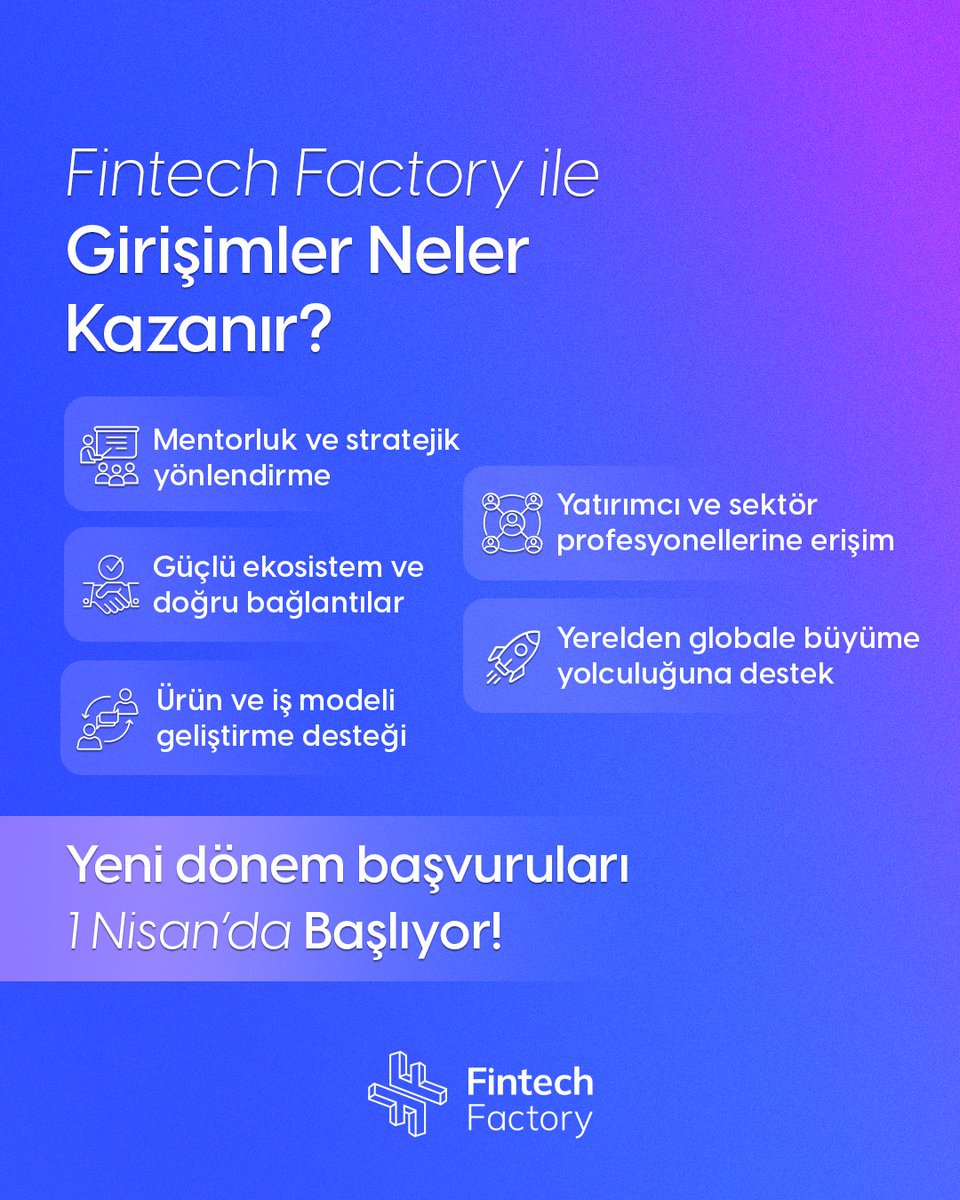 FactoryFintech's tweet photo. Ürününü daha güçlü bir şekilde pazara taşımak, doğru iş birlikleriyle büyümek ve global ölçekte ölçeklenmeye hazırlanmak isteyen fintech girişimleri için yeni dönem yaklaşıyor! 

Fintech Factory başvuruları 1 Nisan’da başlıyor. 🚀 https://t.co/IBpPWwUhYq