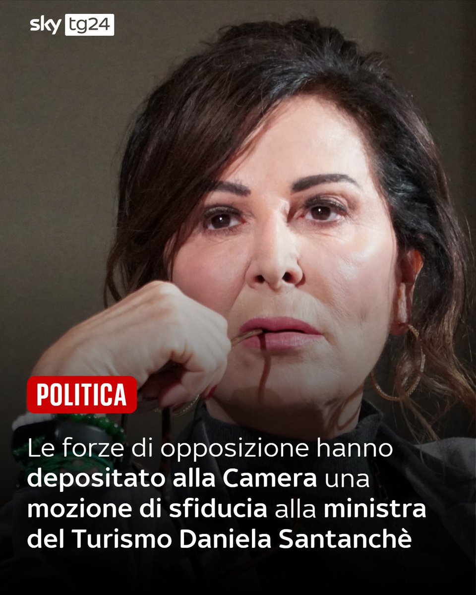 Una mozione di sfiducia alla ministra del Turismo, Daniela #Santanchè, è stata depositata questa mattina alla Camera e sottoscritta da tutte le forze di opposizione ➡️ shorturl.at/gDk4y