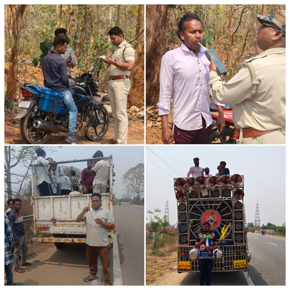 RtoBalangir03's tweet photo. Today, officials of #RTOBolangir conducted simultaneous enforcement drives at #Deogaon and #Loisingha to crack down on traffic violators. As part of the drive, #AwarenessPosters were affixed at various prominent locations in both areas. https://t.co/gVd4Xsallt
