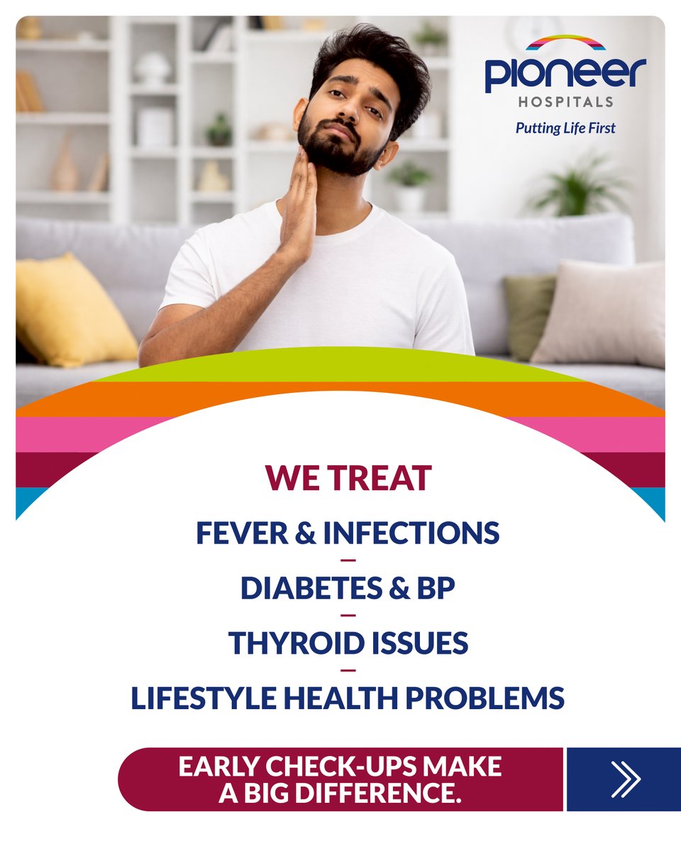 pioneer_health1's tweet image. Your health isn’t something to ignore — it’s something to act on.

From everyday discomforts to underlying conditions, early care can make all the difference.

📞 Call Now: +91 9775 108 108
🌐 Visit: pioneerhospitals.in

#PioneerHospitals #YourHealthMatters #PreventiveCare