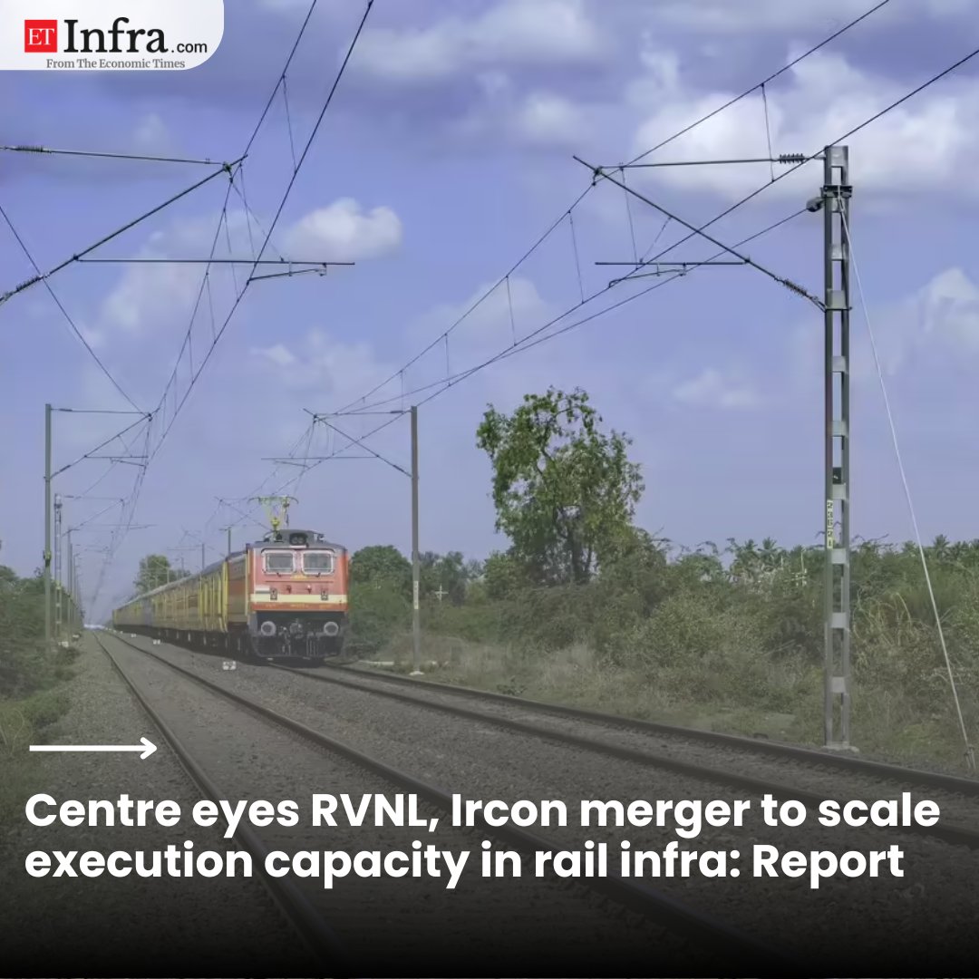 ET_Infra's tweet image. Centre eyes RVNL, Ircon merger to scale execution capacity in rail infra: Report

📖: shorturl.at/HVfaC

#Railways #Infrastructure #PSU #RVNL #Ircon #IndiaGrowth #Construction #PublicSector #Economy #Policy #ETInfra