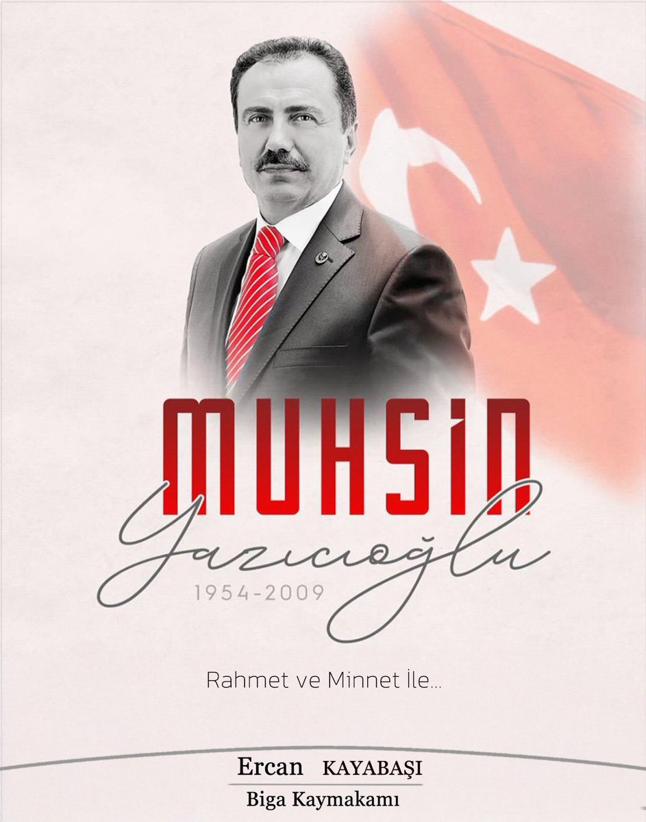 Dava adamı ve vatan sevdalısı Muhsin Yazıcıoğlu'nu vefatının sene-i devriyesinde rahmetle yâd ediyorum.

Ruhu şad, mekânı cennet olsun inşallah 🇹🇷
