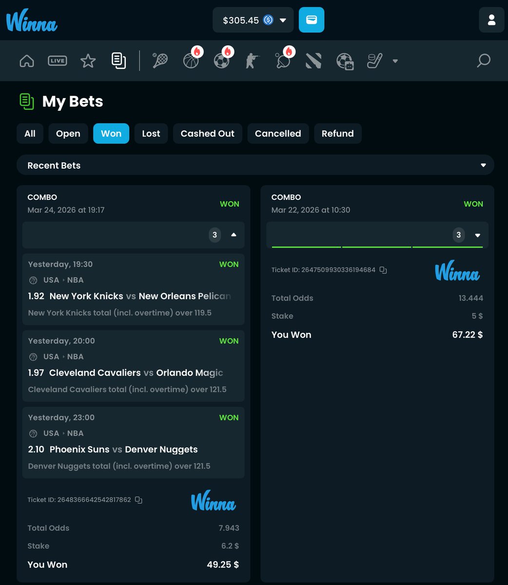 OzCastillo's tweet image. #Winna 💙 #NBAX Cleveland Cavaliers 💣 #NewYorkForever 

Parley 🎯🏀🔥✅📝 $6.20 🧙🏼‍♂️🪄+ $49.25 🔝🆒💸🤑🙏🏼🤗🥳‼️.

🌠🍀🧧🧞‍♂️🧞‍♀️🎊🤓🤠