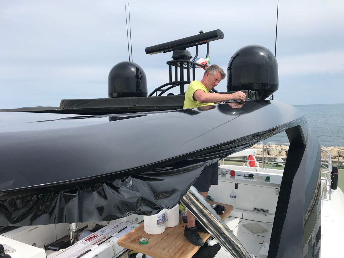 WildGroup's tweet photo. Pre season refresh. A little customisation.

A new look for the hardtop and exterior elements with precision vinyl wrapping, giving the yacht a sharper, more modern finish while protecting the original surfaces underneath.

Clean lines. Durable finish. Ready for the season. https://t.co/2z6scMyFpn