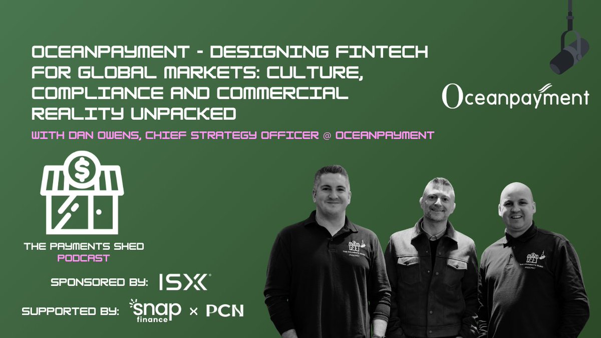 Oceanpayment's tweet photo. ✔️ Global payments don’t scale the same way everywhere.

Thanks to The Payments Shed Podcast for the insightful conversation.

🎧 Watch the full episode here: 
🔴 Youtube: https://t.co/HflQvLgfe4
🟢 Spotify: https://t.co/U4W0yytWAo
🟣 Apple Podcasts: https://t.co/b20PESuaFK https://t.co/rUp3iZd7GW