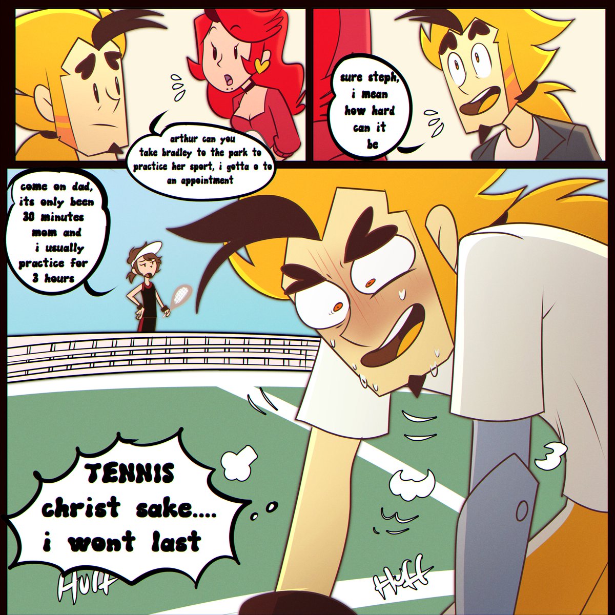 RavenouScorpian's tweet photo. tennis is insanely exhausting 🎾🏸 

(hectic time for sports and art but fam is first yall🥰)

#msa #mysteryskullsanimatedoc #msaarthuekingsmen #msaoc https://t.co/xPR8Q9S98Z