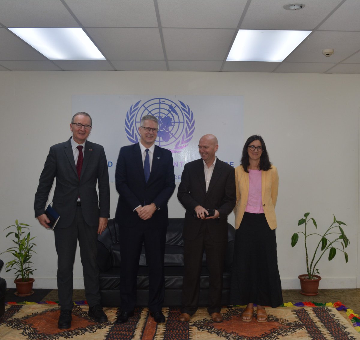 UNinFiji's tweet photo. Day 2 of the UNCT mission in Tonga 🇹🇴 saw continued dialogue with government, civil society and diplomatic partners, reaffirming collaboration on climate resilience, gender equality, governance, and inclusive development under Tonga’s national vision. 🌊✨ https://t.co/s8BIv4odp5