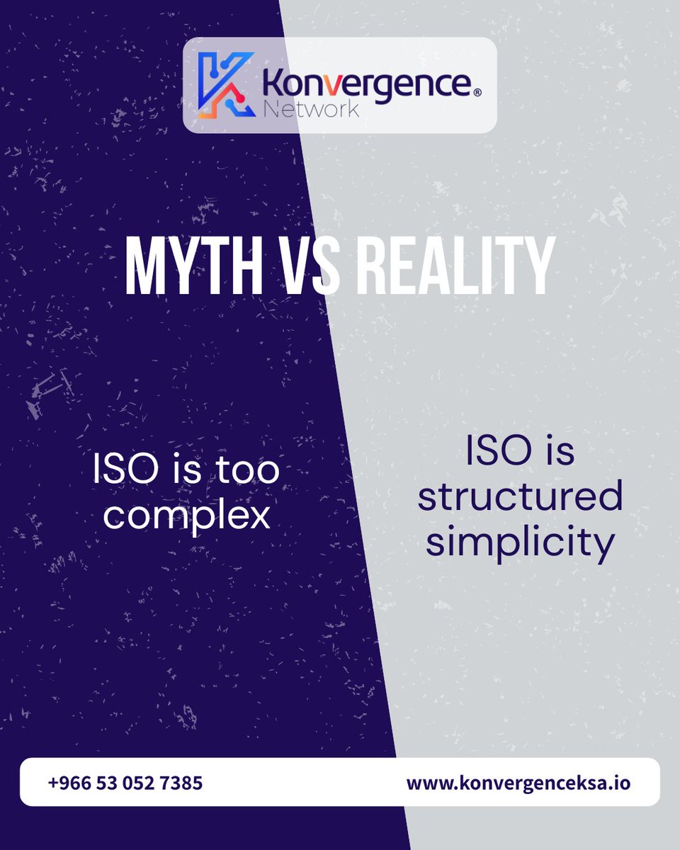 konvergence01's tweet photo. @konvergence01  breaks the myth, ISO isn’t complexity, it’s structured simplicity.

Turn compliance into a clear, actionable framework for security, consistency, and scalable growth.

#MythVsReality #ISO #KonvergenceNetwork #CyberSecurity #Compliance https://t.co/XAQLjmSYEl