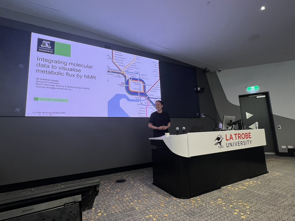 subedi_pramod's tweet photo. Insightful departmental seminar by Dr Ivan, @Leung_Group, on integrating molecular data to map metabolic flux in Mycobacterium tuberculosis. 

A great example of how structural bio + biochemistry + enzyme kinetics can reveal hidden biology.

@SABE_latrobe 

 #Biochemistry https://t.co/4fr930EEQX