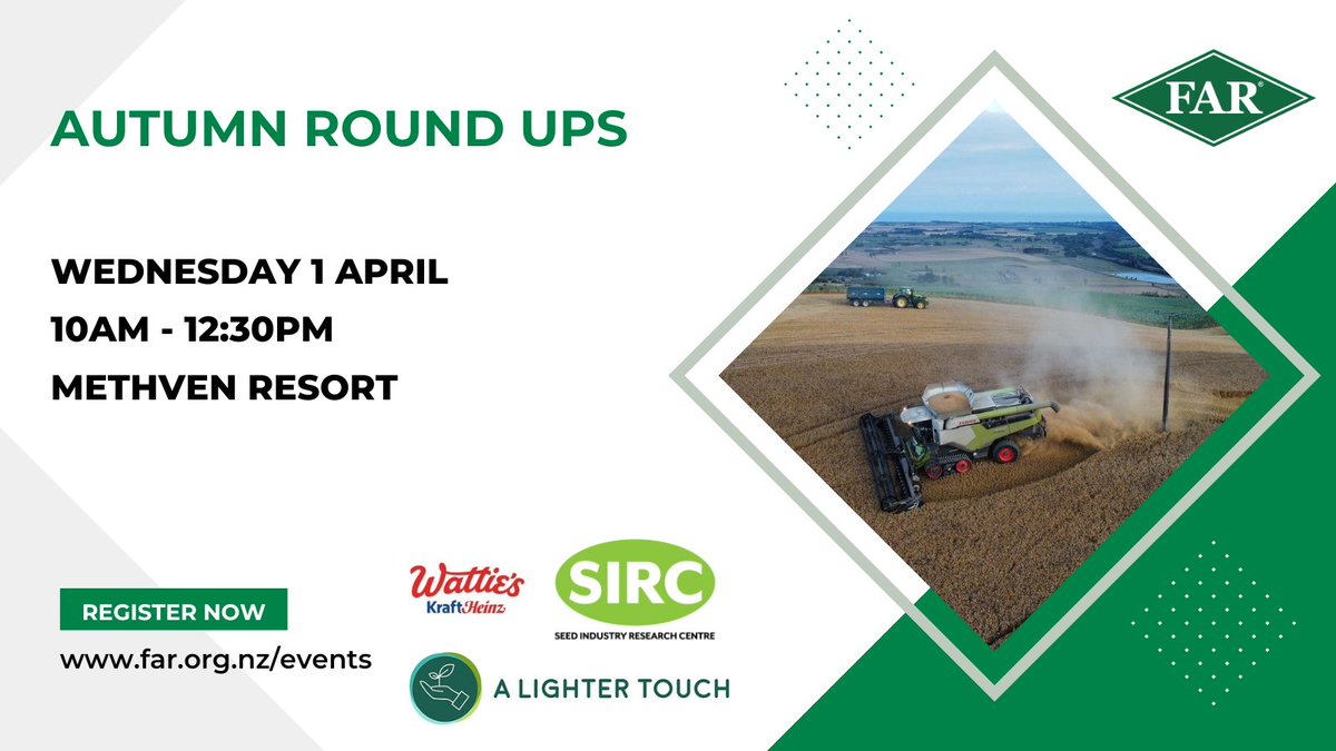 FARarable's tweet photo. Next week join us in Methven for our last 2026 autumn round up! Topics covered at this event include cereal season overview &amp; YDV, nitrogen management and perennial ryegrass harvest timings. Find out more and register here ➡️ https://t.co/VQ4MfCBY6E https://t.co/e4RGonPiH4