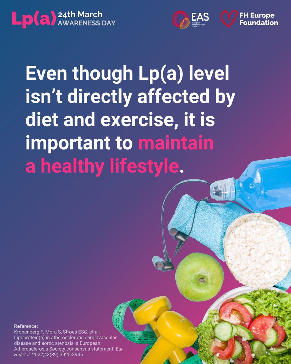 society_eas's tweet photo. Encourage your patients with elevated Lp(a) levels to maintain a healthy lifestyle, and make sure you also learn more about lipoprotein(a) through our educational resources: https://t.co/D4AfvQRGqM #KnowLpa #LpaAwarenessDay @fhpatienteurope https://t.co/LmbjSw33qg