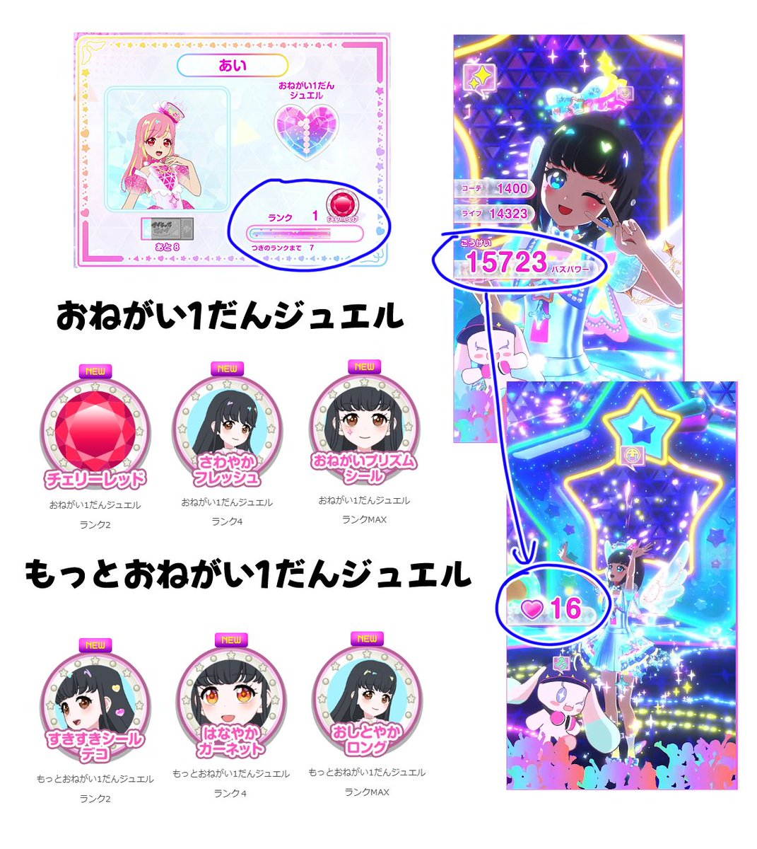 新アイプリバースではドリームに代わるシステムとして「ジュエルランク