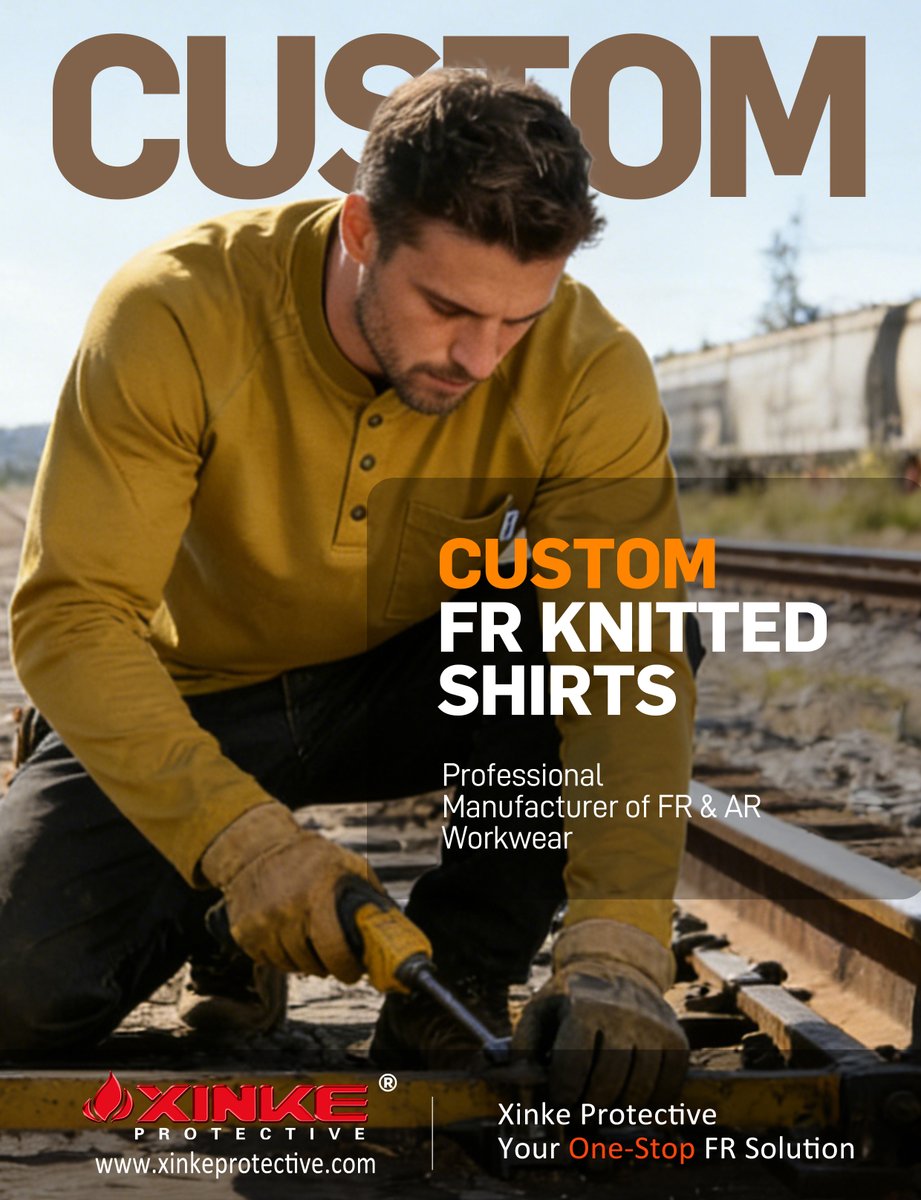 🔥 From the workshop floor to the toughest job sites, flame and arc hazards are always a concern. That’s where we come in – Xinke Protective’s custom FR knitted shirts are built to keep you safe, comfortable, and moving freely, so you can focus on what really matters.