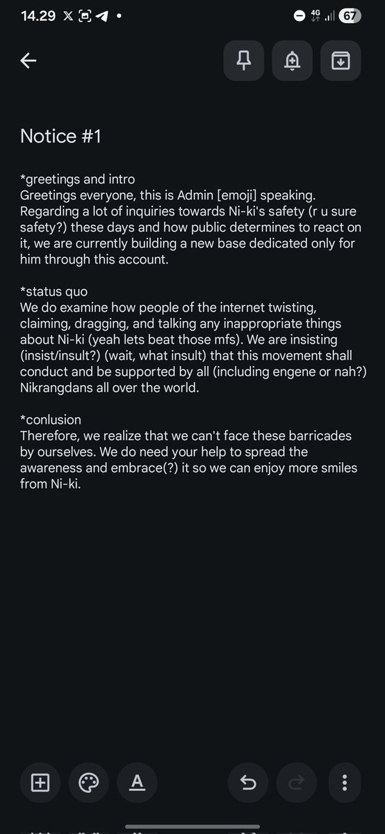 ni_kipopbase's tweet photo. @ZarsnStarz Hi there, we mind your concern. However, don't worry about AI use. Our admin did the work on caption manually on Google Keeps. Thank you for asking! https://t.co/fVrBa2SyZF