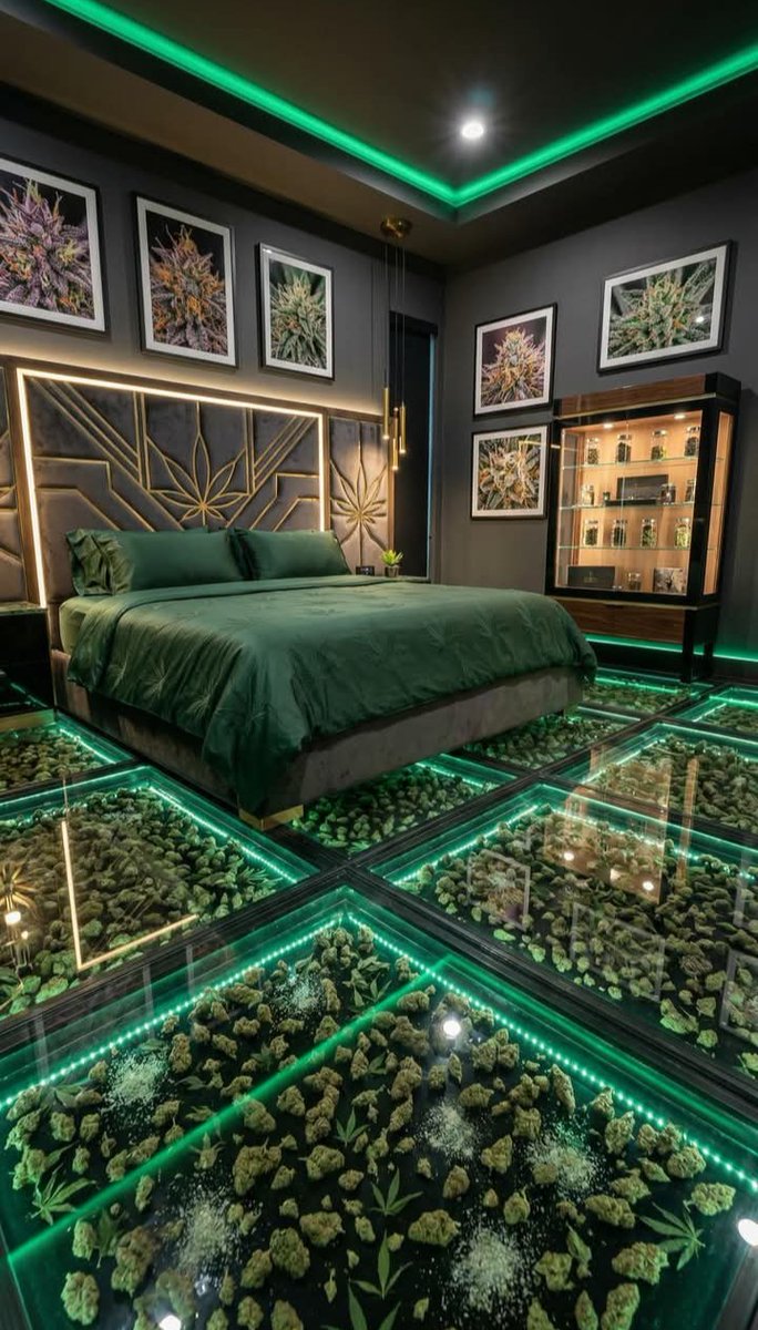 A luxury stoner’s bedroom 🌿🫠