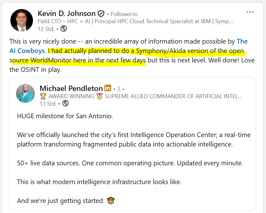 MIAM_Schwan's tweet image. Kevin D. Johnson/Field CTO of #IBM is coming up with more and more Symphony/BrainChip Akida tests. Where will this lead to?

Michael Pendleton/The AI Cowboys is also a great fan of Akida, as they tested it a while ago and were fascinated by the results. 
@BrainChip_inc $BRN #BRN