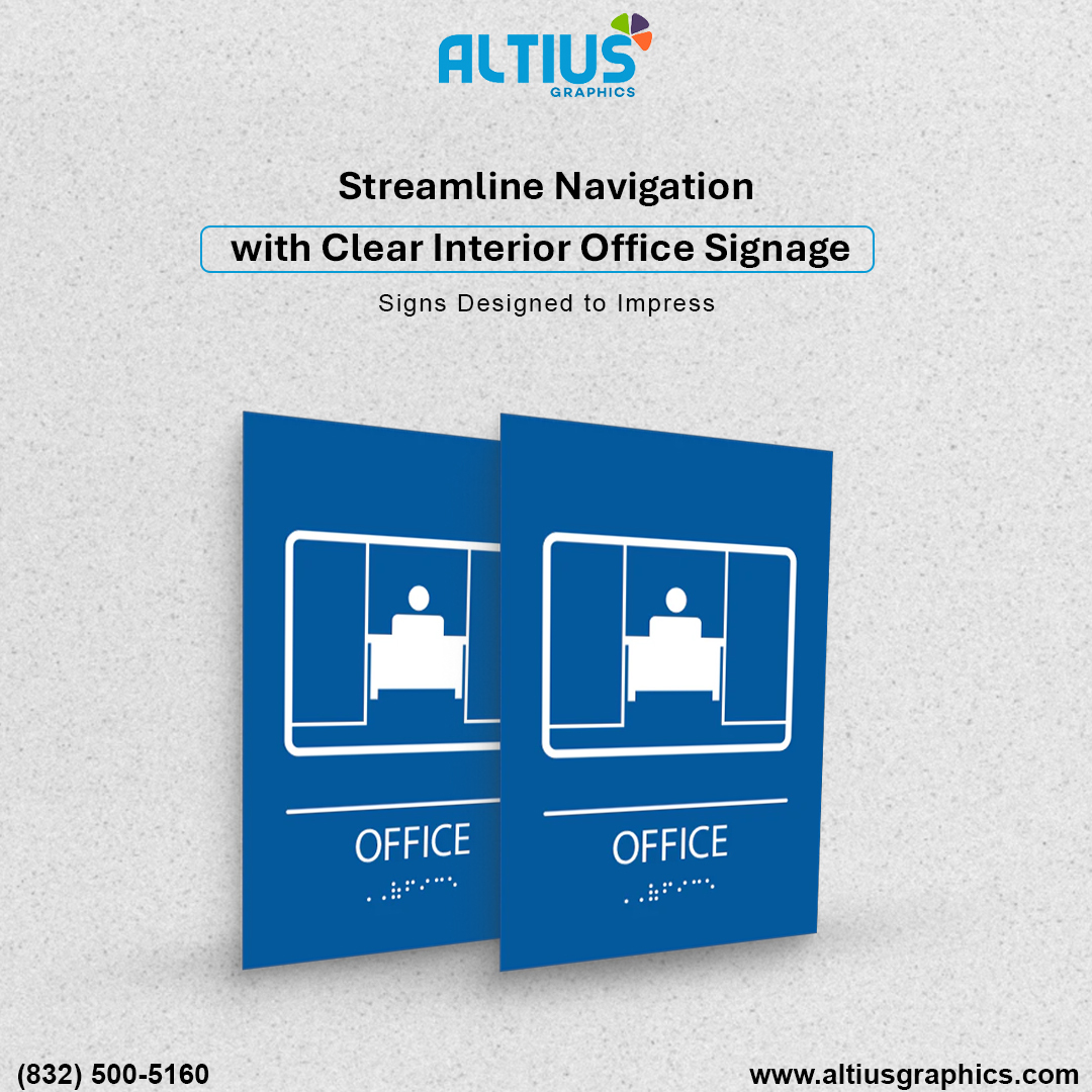 AltiusGraphics's tweet image. Clear signage isn't just design, it's direction, accessibility, and confidence in every step. From offfices to healthcare spaces, the right signage transforms how people experience your environment.

#InteriorSignage #RestroomSigns #WayfindingSigns #ADASignage #ALTIUSGraphics