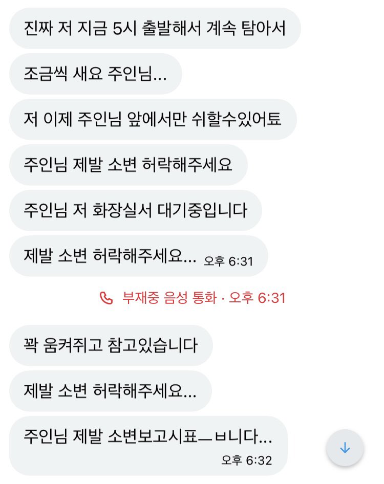 md_jihoon's tweet photo. 오줌 참다가 싸게해준다 한 뒤에 2초 정도 싸게하다가 멈추라하고 통화 끊으니 개씹발악을 하는 섭. https://t.co/rjmQRoPjqo