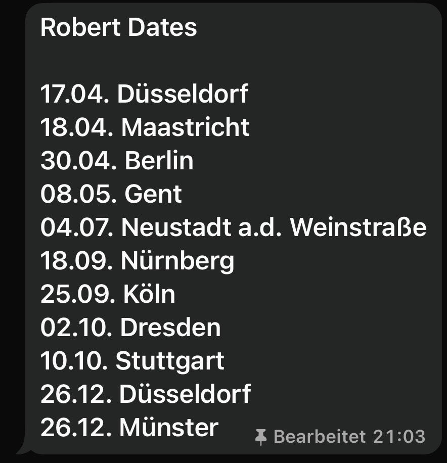 robertbabicz's tweet photo. Some live dates for 2026 https://t.co/s8RNuquPWb