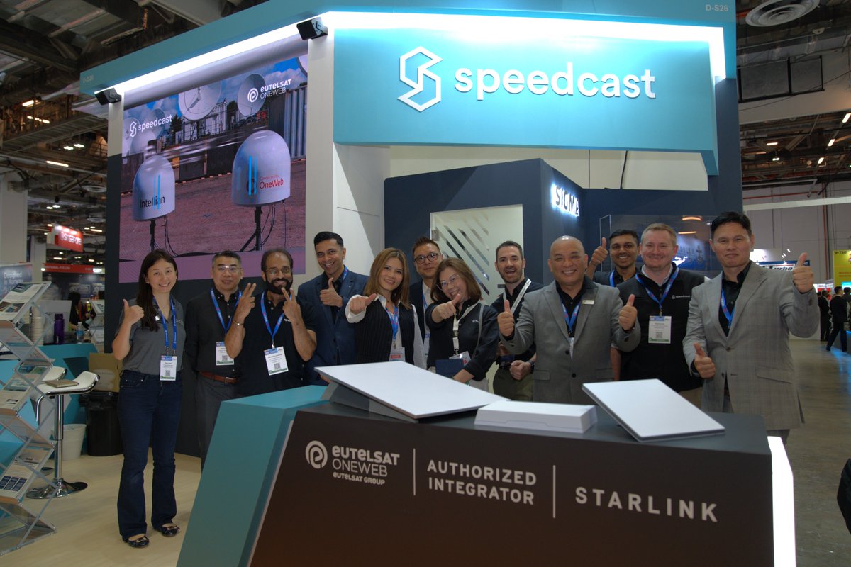 SpeedcastGlobal's tweet photo. Day 1 at #APM2026 is underway! The #Speedcast team is live at Stand D‑S26 showcasing our latest #maritimeconnectivity solutions, including hybrid networks with #LEO, resilient comms, and SIGMA’s intelligent edge capabilities.
#APM #Maritime #Starlink #OneWeb https://t.co/SI8MxCBM5H