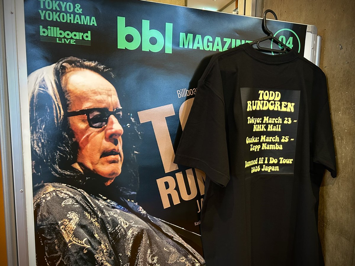 グッズ先行販売のお知らせ】 本日のTodd Rundgren Japan Tour 2026では