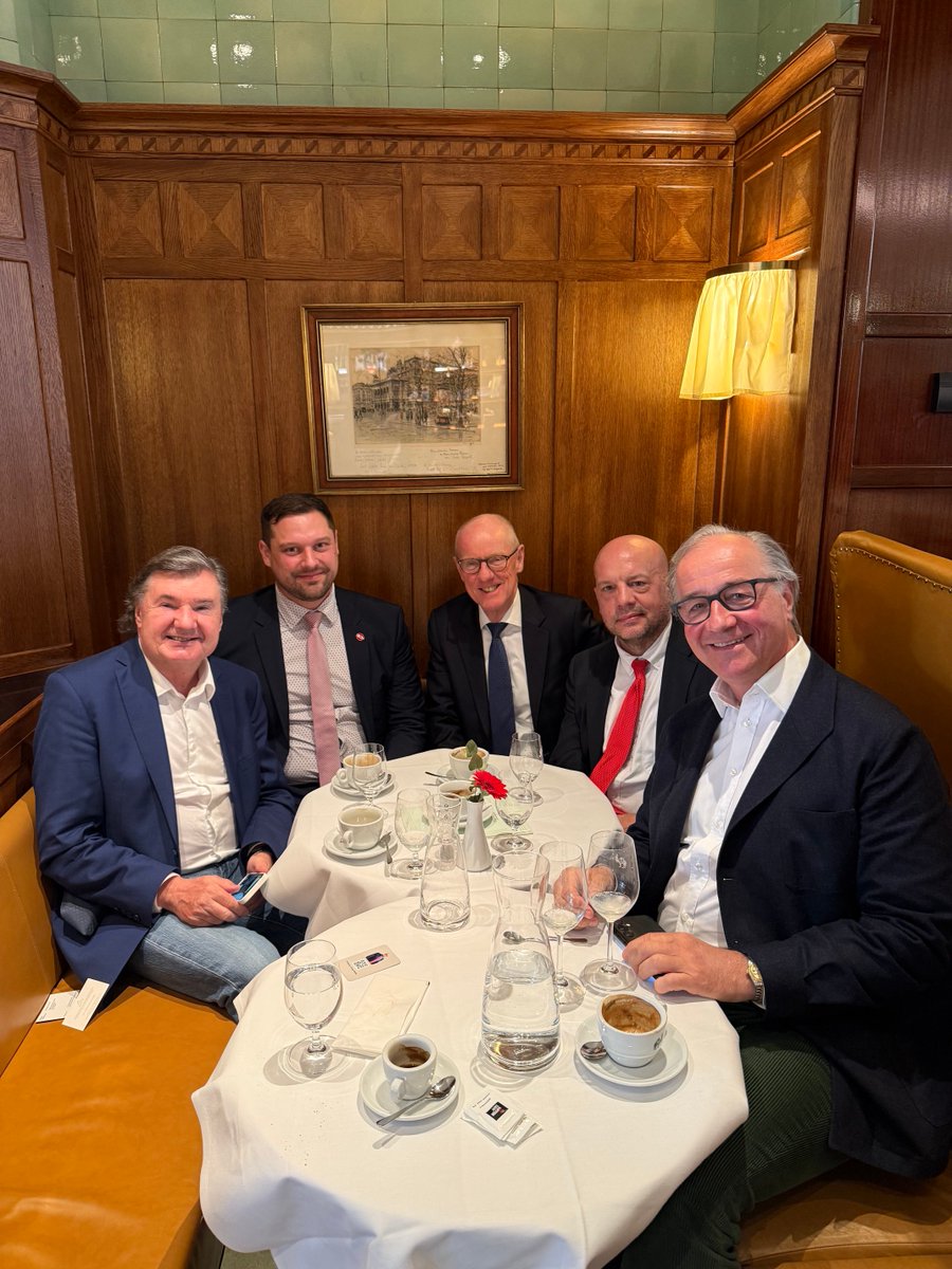 NickGibbUK's tweet photo. Yesterday in Vienna continued with a cosy coffee at the famous Zum Schwartza Kameel café, with policymakers: ⁦@SalcherAndreas⁩ (left), Thomas Plötzeneder (right). I’m flanked by Modul University’s Andreás Viszkievicz and @ProfessorStokes. https://t.co/t1HJbn6ZWJ