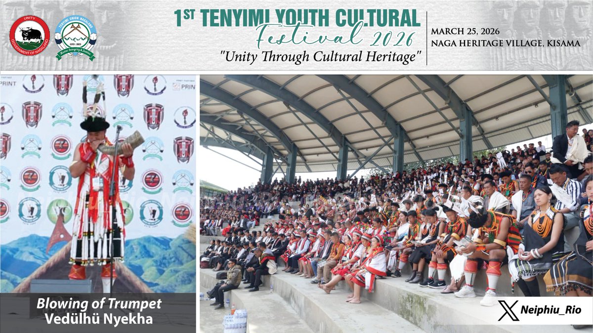 Neiphiu_Rio's tweet photo. Happy to join the Tenyimi community for the 1st Tenyimi Youth Cultural Festival. The Festival is a celebration of our shared identity, living heritage, and the spirit of our people, wherever we may be. The theme, “Unity through Cultural Heritage,” is both timely and meaningful. https://t.co/43vIaLfGjP
