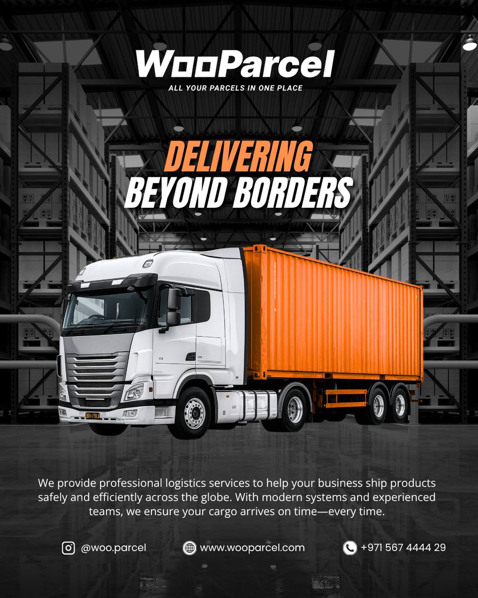 WooParcel's tweet photo. Shipping your products shouldn’t be complicated. 🌍📦

With professional logistics solutions, we help your business deliver safely, efficiently, and on time — every time.

#WooParcel #logistics #globalshipping #supplychain #businessgrowthstrategy #ecommerce #reliabledelivery https://t.co/F5IefrmLhA