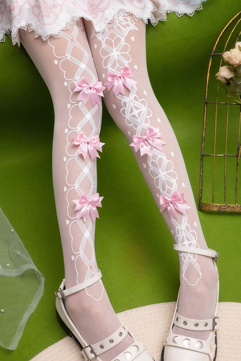 🤍🎀純白の祈りリボンタイツ🎀🤍