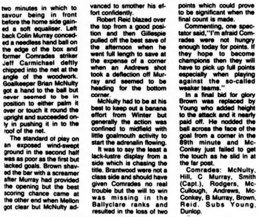 Ballyclare Comrades History tweet media